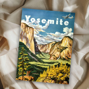 Postal Viaje al Parque Nacional Retro Yosemite