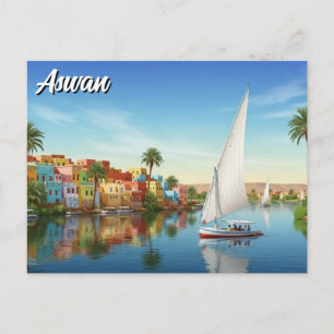 Postal Viaje al pueblo nubio de Asuan en Egipto