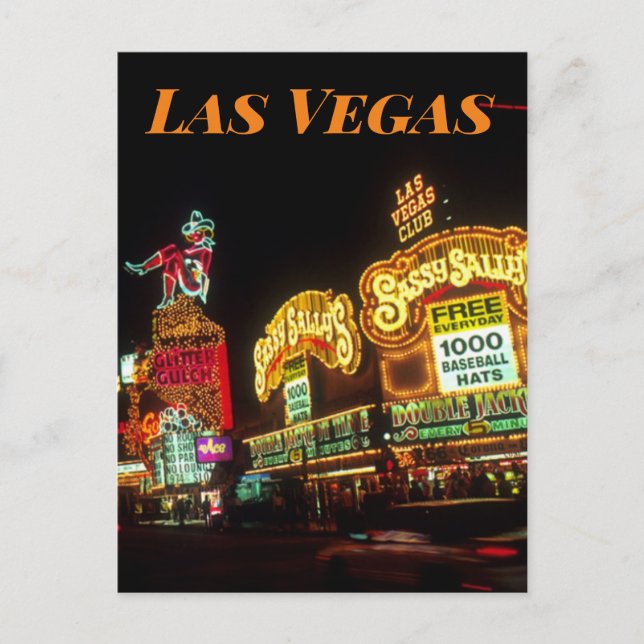 Postal Viaje al Rótulo Neon Casino de Las Vegas (Anverso)