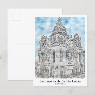 Postal Viaje al santuario de Santa Luzia Portugal