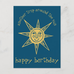 Postal Viaje alrededor del Sol FELIZ CUMPLEAÑOS PERSONALI