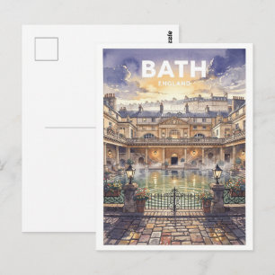 Postal Viaje Antiguo a Bath Inglaterra