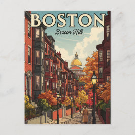 Postal Viaje Antiguo a Beacon Hill de Boston