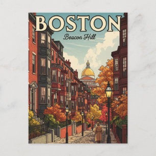 Postal Viaje Antiguo a Beacon Hill de Boston