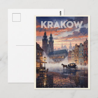 Postal Viaje Antiguo a Cracovia Polonia