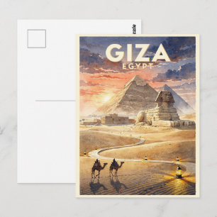Postal Viaje Antiguo a Giza Egipto