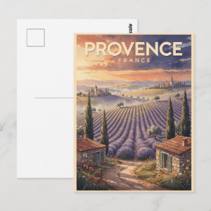 Postal Viaje Antiguo a Provenza Francia