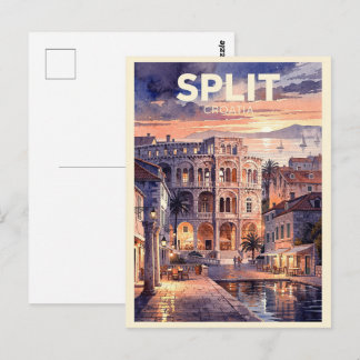 Postal Viaje Antiguo a Split Croacia