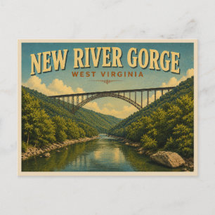 Postal Viaje Antiguo al Desfiladero del Río Nuevo