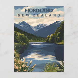 Postal Viaje Antiguo Fiordland Nueva Zelanda