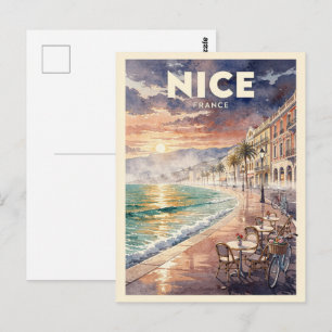 Postal Viaje Antiguo Niza Francia