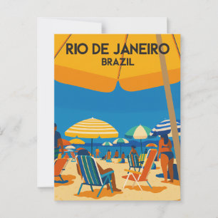 Postal Viaje Antiguo Playa Brasil Río De Janeiro