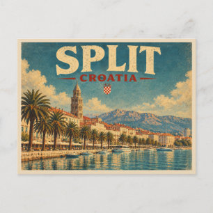 Postal Viaje Antiguo Split Croacia