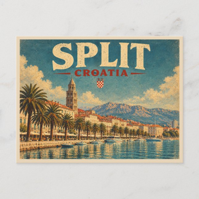 Postal Viaje Antiguo Split Croacia (Anverso)