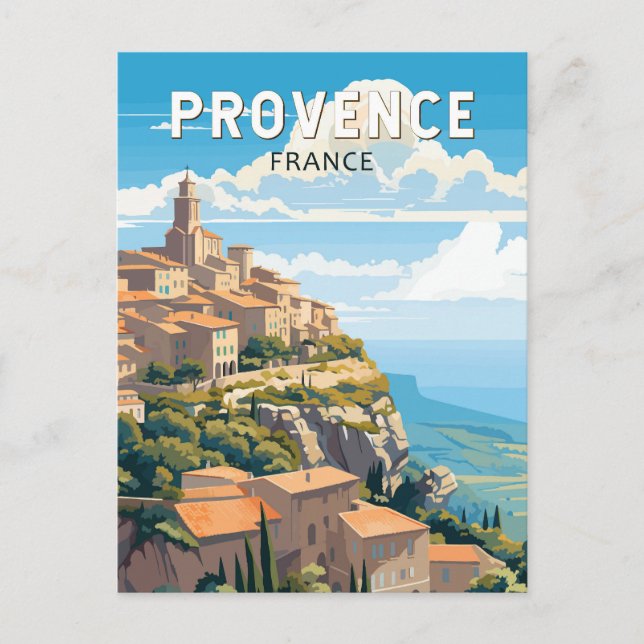 Postal Viaje Arte Vintage Provenza Francia (Anverso)