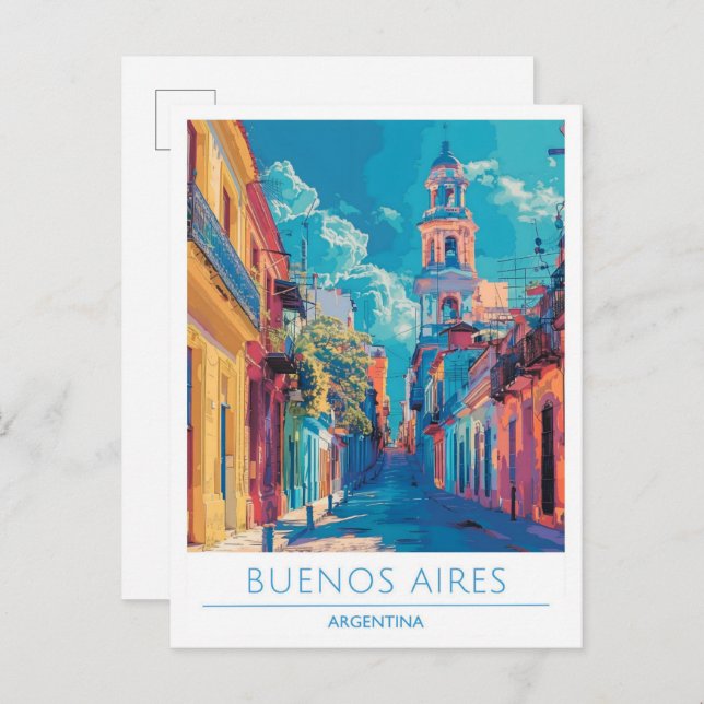 Postal Viaje artístico argentino de Buenos Aires (Anverso / Reverso)