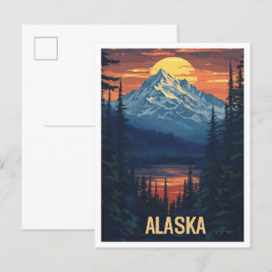 Postal Viaje artístico de Alaska USA
