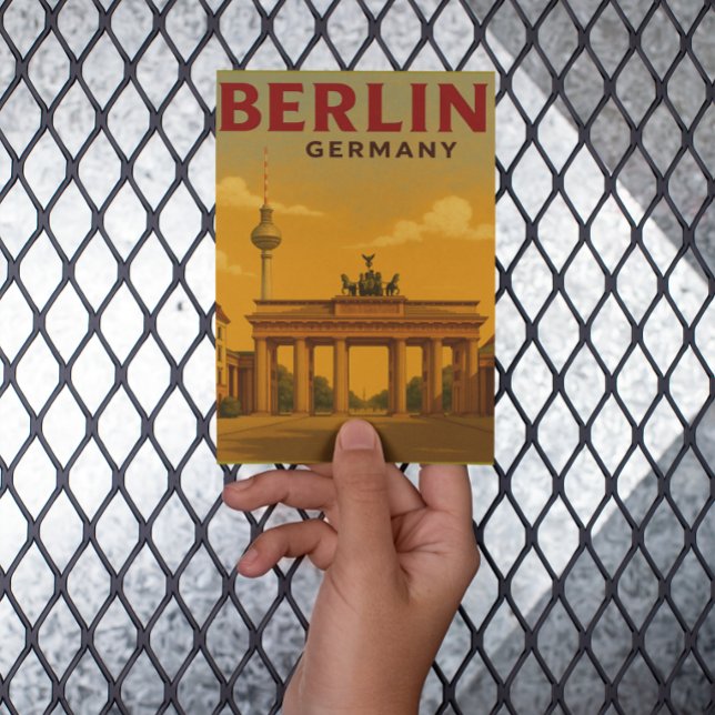 Postal Viaje artístico de la Vieja Berlín Alemania (Vintage Berlin Germany Travel Artwork)