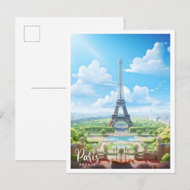 Postal Viaje artístico francés de París (Anverso / Reverso)