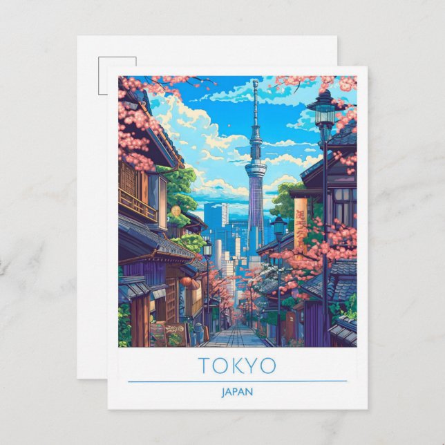 Postal Viaje artístico japonés de Tokio (Anverso / Reverso)