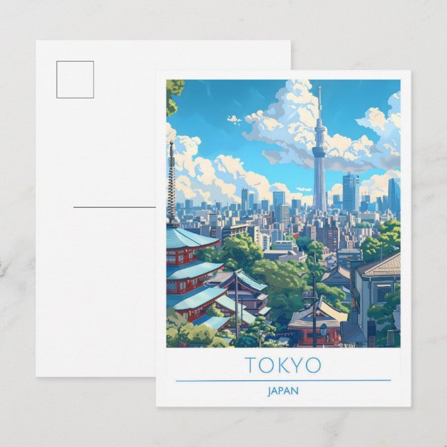 Postal Viaje artístico japonés de Tokio (Anverso / Reverso)