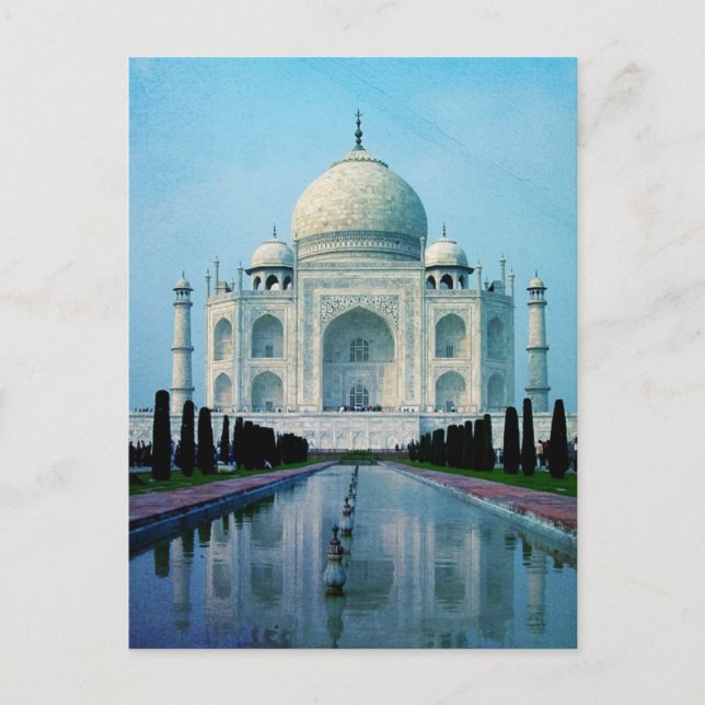 Postal Viaje bohemio India Agra Vintage Taj Mahal (Anverso)