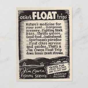 Postal Viaje Branson Missouri del flotador de Jim Owen