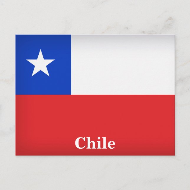 Postal Viaje con bandera de Chile (Anverso)