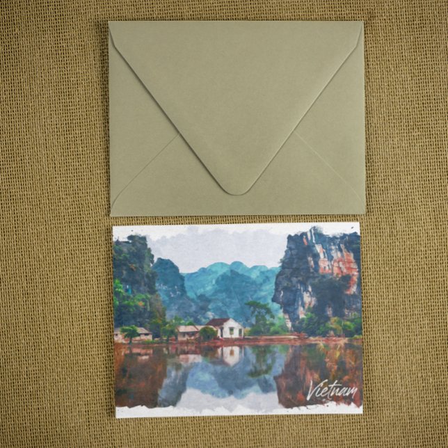 Postal Viaje con estilo en Vietnam y Asia (vietnam asia travel postcard)
