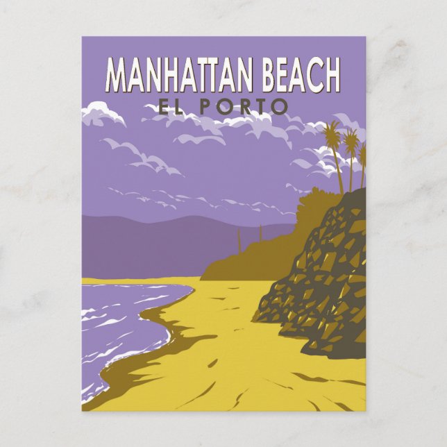 Postal Viaje de arte de Manhattan Beach California (Anverso)