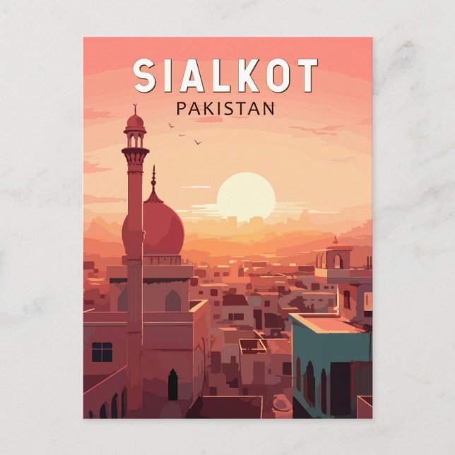 Postal Viaje de arte de Sialkot Pakistan (Anverso)