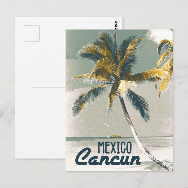 Postal Viaje de arte Poster en Cancún México (Anverso / Reverso)