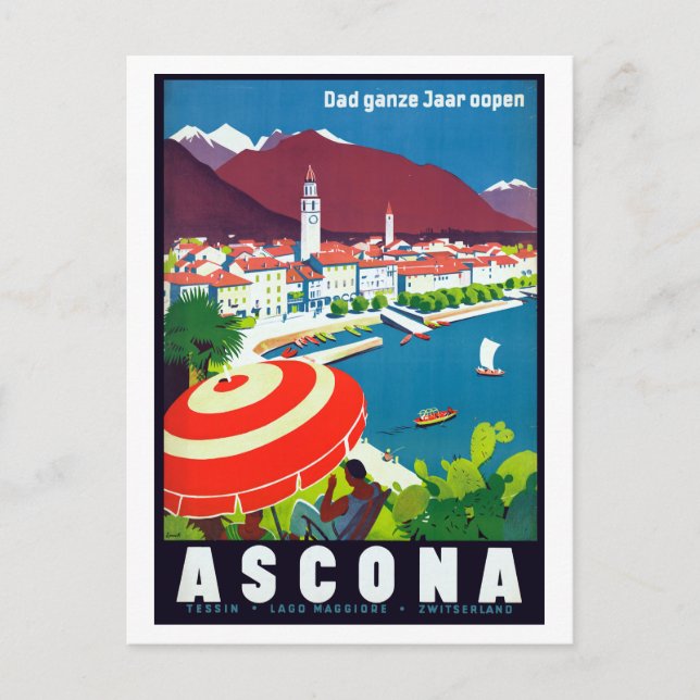 Postal Viaje de Ascona Suiza (Anverso)