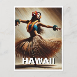 Postal Viaje de bailarina hawaiana hula