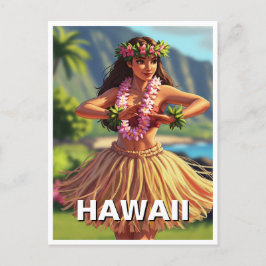 Postal Viaje de bailarina hawaiana hula