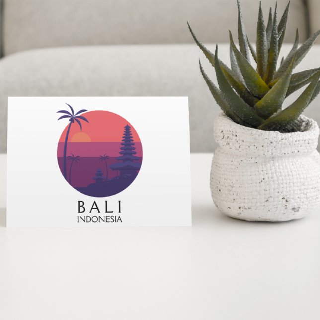 Postal Viaje de Bali Indonesia por el templo (bali indonesia postcard)