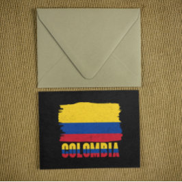 Postal Viaje de bandera nacional de Colombia