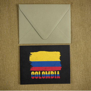 Postal Viaje de bandera nacional de Colombia