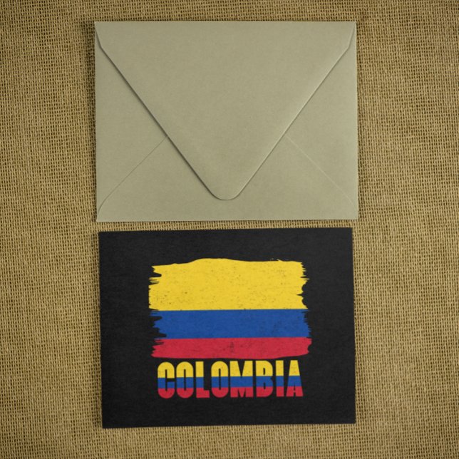 Postal Viaje de bandera nacional de Colombia (Colombia National Flag Travel Postcard)