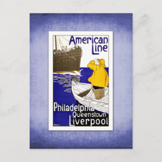 Postal Viaje de Barco de Afiches de Viaje