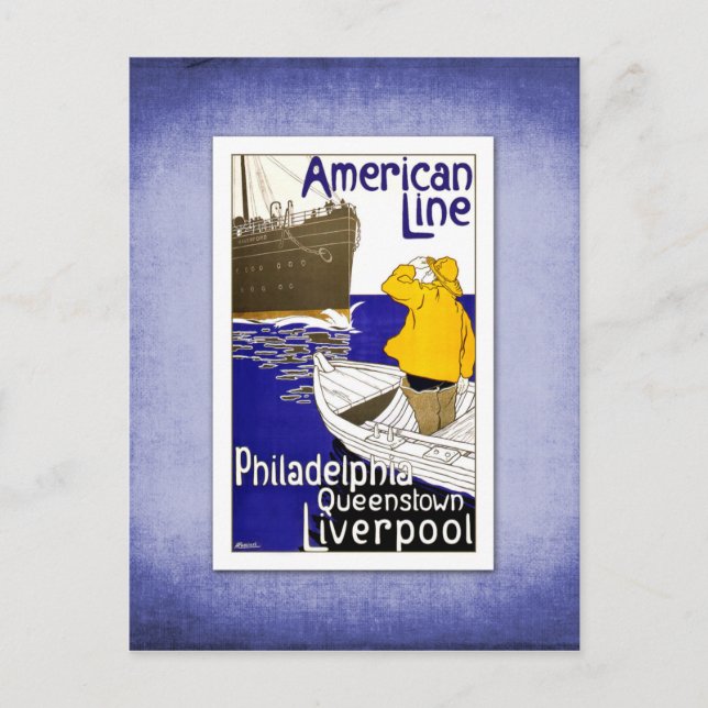 Postal Viaje de Barco de Afiches de Viaje (Anverso)