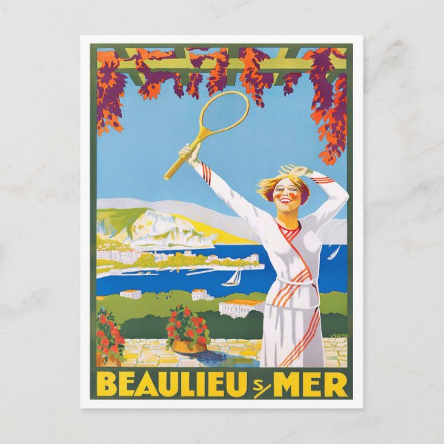 Postal Viaje de Beaulieu France vintage (Anverso)