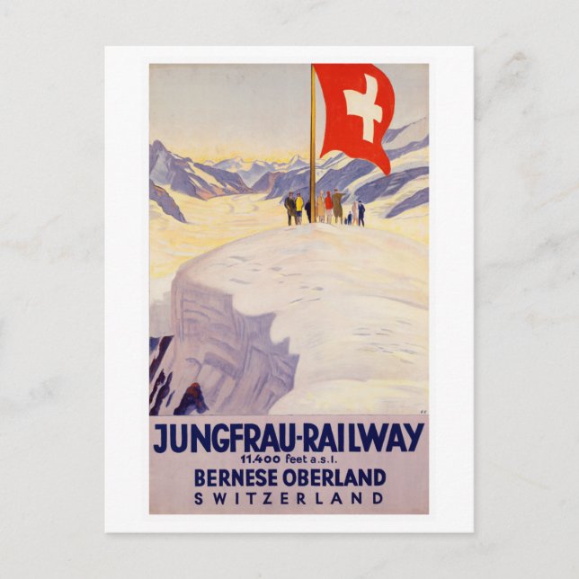 Postal Viaje de Bernese Oberland Suiza (Anverso)