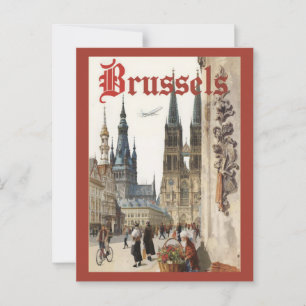 Postal Viaje de Bruselas Bélgica Vintage