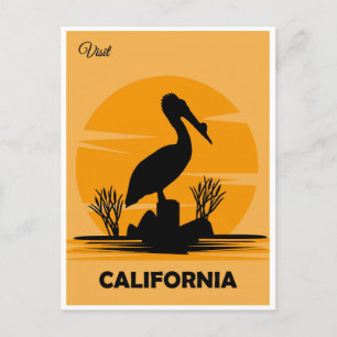 Postal Viaje de California Pelican