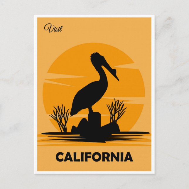 Postal Viaje de California Pelican (Anverso)