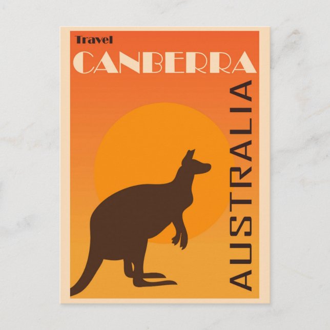 Postal Viaje de canberra australiana canguro (Anverso)