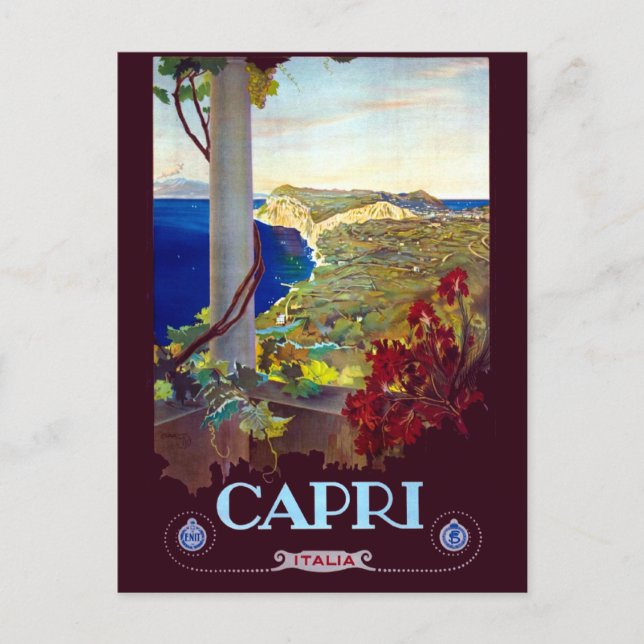 Postal Viaje de Capri Italia Vintage (Anverso)
