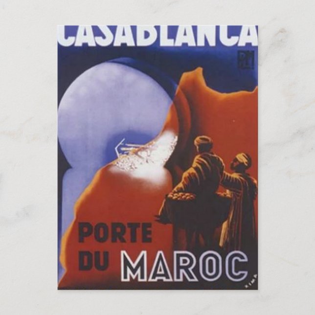Postal Viaje de Casablanca Vintage (Anverso)
