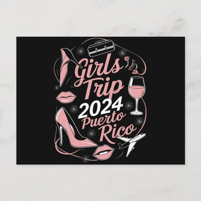 Postal Viaje de chicas 2024 Grupo de viajes Puerto Rico C (Anverso)
